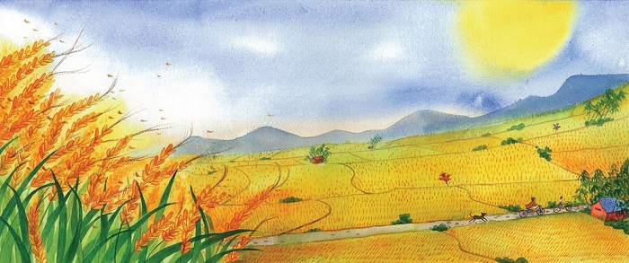 在初秋的早晨騎著腳踏車，穿梭在被山海包圍的故鄉頭城，聞著被太陽曬醒的成熟稻香，總讓人不由得期待稻子豐收後，為感念先民的頭城中元搶孤、 放水燈等祭典節慶。