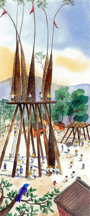 鄉下地方遠遠地就能看到矗立高聳的孤箋