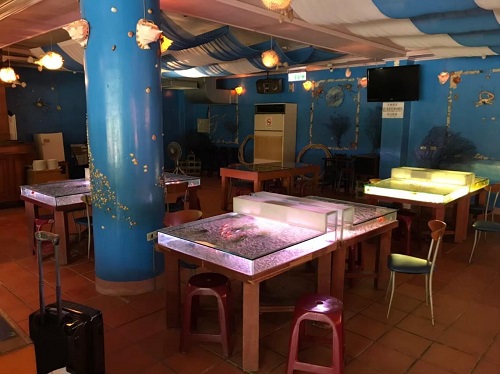 北關螃蟹博物館博物館1樓海洋主題咖啡廳，2019年攝。