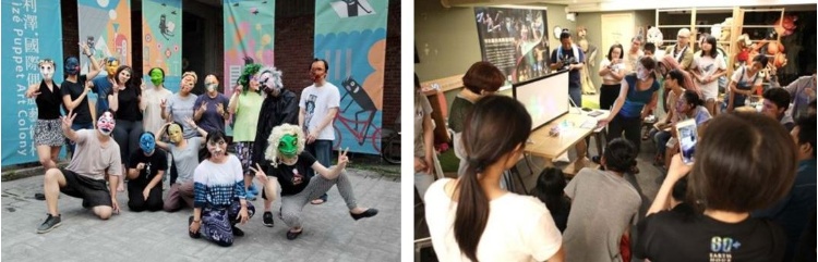 左：專業課程與工作坊。/ 右：駐村藝術家交流。