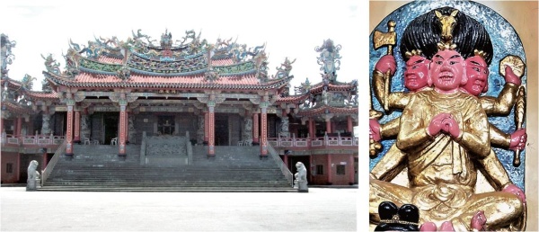 上圖：座落在壯圍鄉壯濱路二段47號的同安廟。/ 下圖：無基座的「馬頭觀音」應是日本西國三十三觀音靈場中第二十九番松尾寺「馬頭觀音」。 祂具有催伏一切妖魔阻礙，照亮昏暗世界， 滅除苦惱、脫離惡趣的護佑功能。（皆為林麗貞提供）