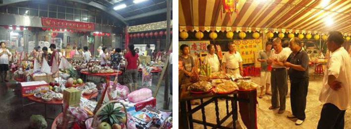 左：慶元宮普度 / 右：高低攤普度