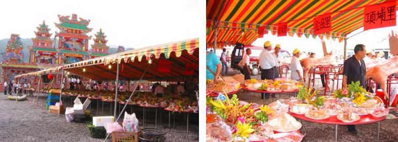 準備祭品，望藉宗教儀式的舉行，使孤魂得獲祭祀香煙，慰藉無祀之苦