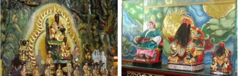 左：黑面金身觀音佛祖 / 右：大眾爺