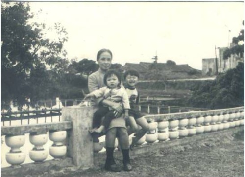 頭城盧宅前水池之高壓電瓷礙子欄杆