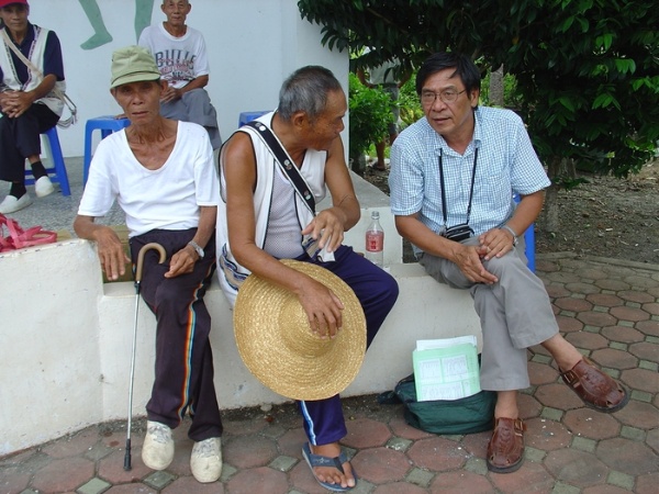 於花蓮新社訪問葉鎮馬阿公(邱秀蘭 攝)
