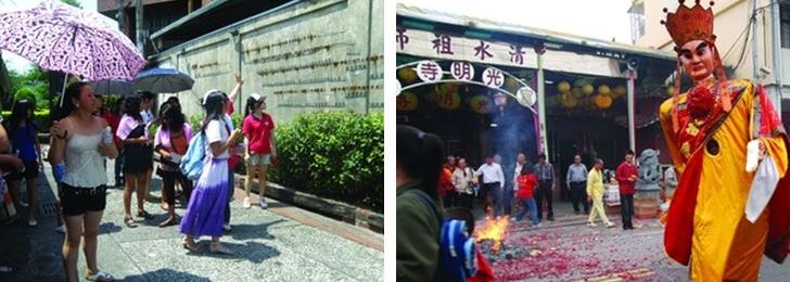 左：懷舊路線體驗 / 右：活潑的民間活動與踩街遊行