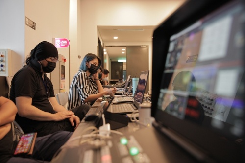 9/12日論壇因受颱風影響改為線上會議方式，現場攝影與轉播團隊從南方澳移師到蘭陽博物館進行。