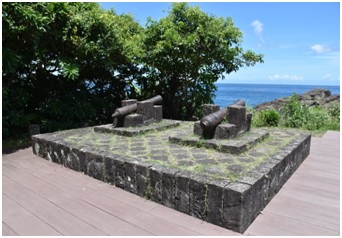 位於北關海潮公園的嘉慶古砲管。