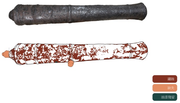 南古砲管之損壞圖(右側)