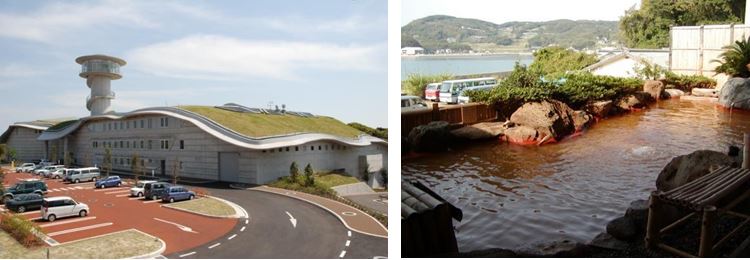 圖1：一支國博物館(左) / 圖2：壹歧島名產一湯ノ本温泉郷(右)