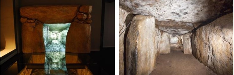 圖6：博物館展品—島山古墳模型展示(左) / 圖7：壹岐島古墳實景(右)