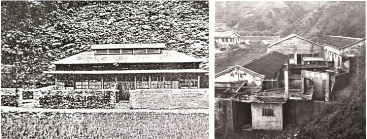 左：1922 年（日昭和11）年啟用的浴場休閒所，可俯瞰蘇澳港灣。（宜蘭縣史館典藏） / 右：直到1950 年代室內浴場仍在營業。（宜蘭縣史館典藏）