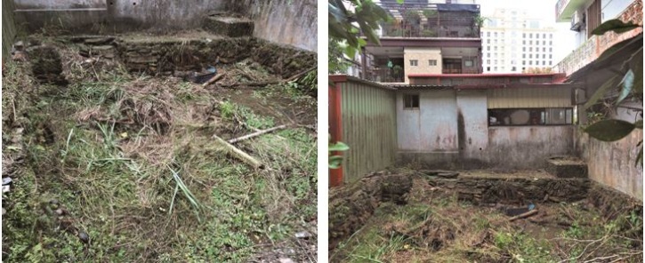 左：可惜對外通路被民宅環抱而隱藏不彰。（陳財發提供） / 右：泉源多少受瓏山林渡假飯店用水影響，古早味的浴池泉水就逐漸乾涸。（陳財發提供）