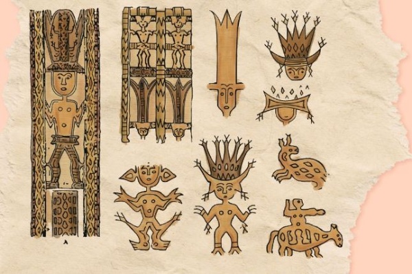 蘭陽博物館的館徽，為最能表達宜蘭史前文化的噶瑪蘭傳統木雕人物造型