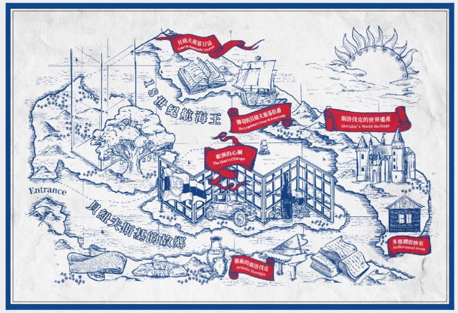 斯洛伐克主題展的展區平面圖。