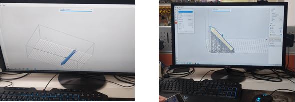 左圖：古砲管建模分析 /右圖：古砲管建模轉輸出檔。