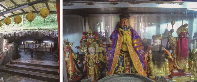 左：龍山巖石觀音寺。( 張恆瑞攝) / 右：龍山巖石觀音寺祀神。( 張恆瑞攝)