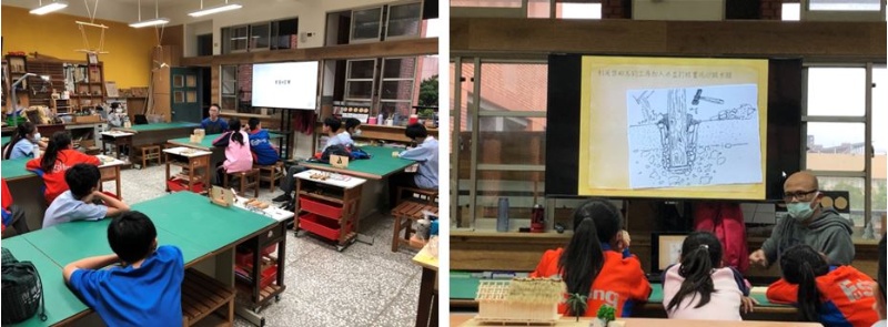 圖十四：宜蘭的建築形式介紹(左) / 圖十五：專家講座-干欄式家屋形式(右)