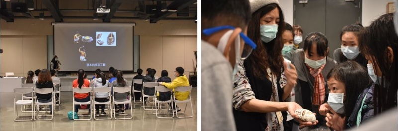 圖十八：蘭博環教課程「寫在地底的歷史」(左) / 圖十九：史前文物觀察(右)