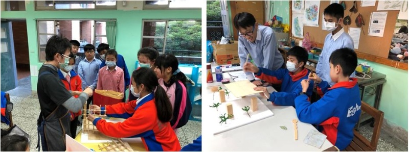 圖廿八：復興家屋模型製作(左) / 圖廿九：復興家屋環境模型(右)