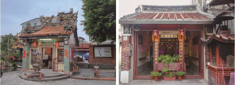 左：南門福德廟。( 張恆瑞攝) / 右：北門福德祠。(張恆瑞攝)