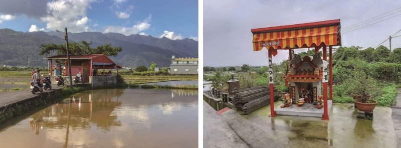 左：中崙福德祠。 (張恆瑞攝) / 右：上福成田頭土地公。(張恆瑞攝)