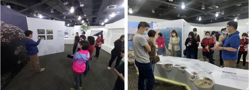 以上為特展導覽時的情形，老師講解時總會吸引許多人聆聽。