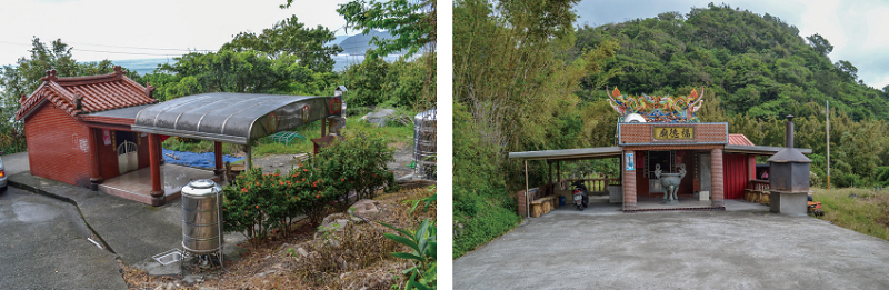 左：桶盤堀福德廟。(張恆瑞 攝) / 右：下蕃薯寮福德廟。(張恆瑞 攝)