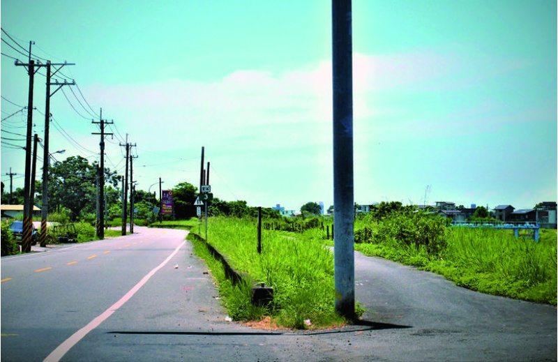 壯圍堤上游的起點。（陳財發提供）