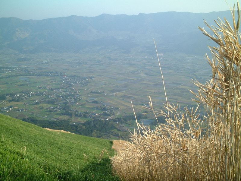 圖8：左邊維持燒山仍是草原狀況，右邊則廢除燒山，雜草叢生，山的顏色、植被都不一樣。