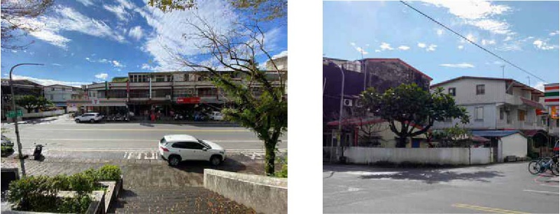 圖1：(左)員山國中對面即下腳店仔。(右)瓦厝底在溫泉路3巷。
