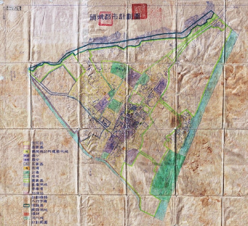 圖2： 1971 年頭城都市計畫圖 （來源：宜蘭縣政府國土暨都市計畫資訊網 ）。