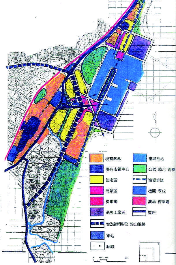 圖5：烏石漁港地區規畫構想圖 （來源：宜蘭縣政府國土暨都市計畫資訊網）。