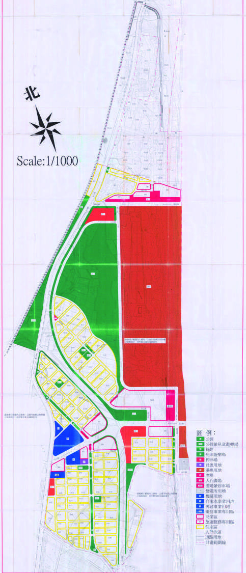 圖7： 擬定頭城都市計畫 ( 開闢烏石漁港案 ) 細部計畫圖 （來源：宜蘭縣政府國土暨都市計畫資訊網）。