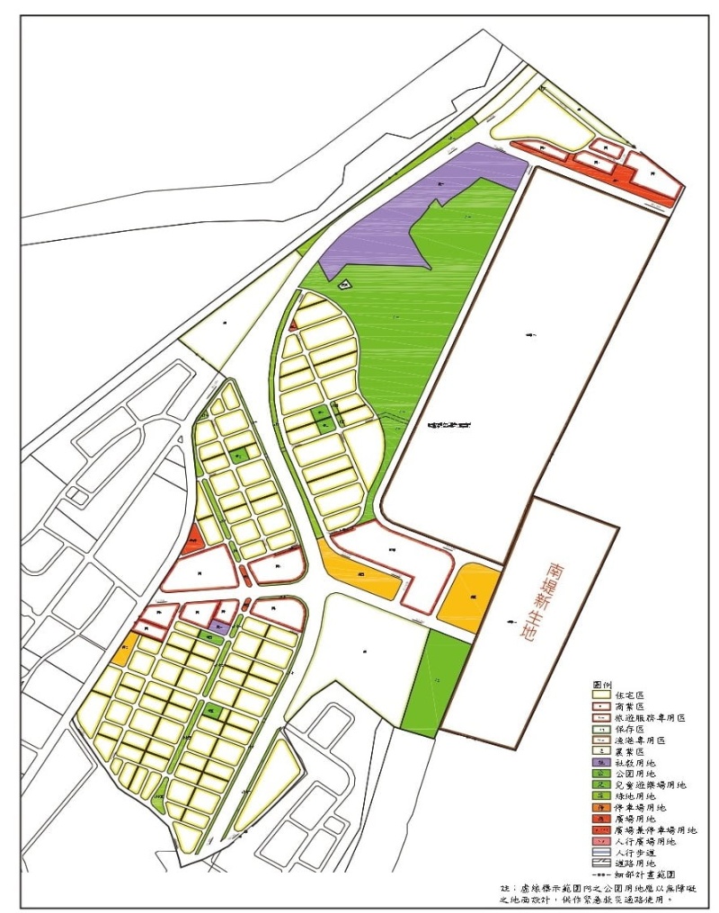 圖9：變更頭城都市計畫 ( 開闢烏石漁港案 ) 細部計畫 ( 第一次通盤檢討 ) 案 ( 第二階段 ) 細部計畫圖 （來源：宜蘭縣政府國土暨都市計畫資訊網）。