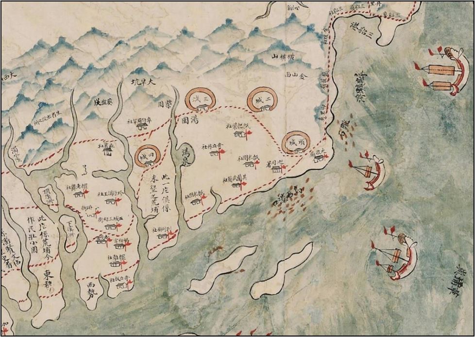 圖1 十九世紀台灣輿圖中的烏石港（推測年份1804～1812年）圖資來源：國立台灣歷史博物館。