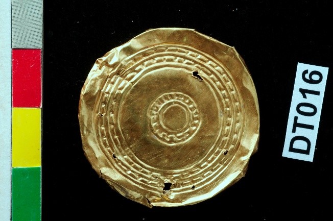 圖4：國定Blihun漢本考古遺址出土文物–金箔（朱正宜攝）。