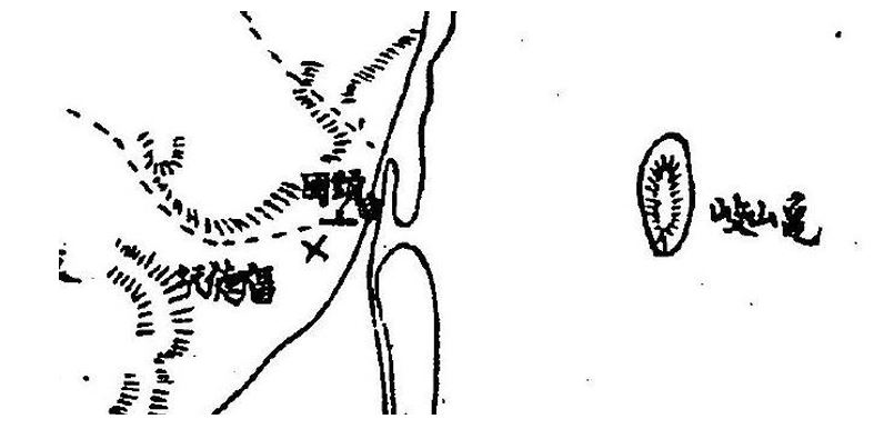 圖12 宜蘭縣戰鬥區域一般圖局部，1896年[52]<br/>圖資來源：兒玉如忠，《宜蘭の木枯—戦闘詳報》1896，頁39。<br/>1895 年，日軍入蘭當時的地圖顯示，頭圍庄旁的烏石港河口已經無法入海。