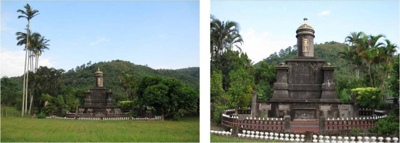 左圖：林曹祖宗之墓遠望。/ 右圖：林曹祖宗之墓主體外觀。