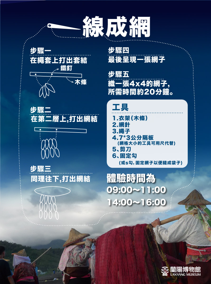 漁村生活體驗活動「一線成網」DIY-魚網編織步驟說明