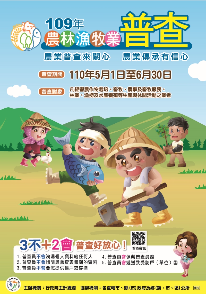 109年農林漁牧業普查宣傳海報