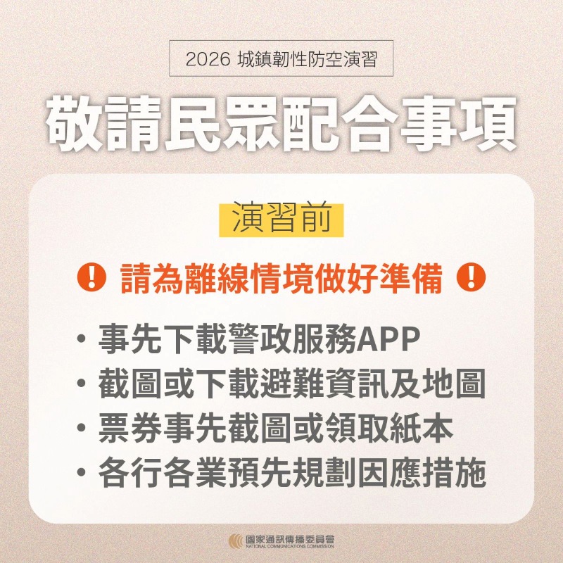 演習前準備：請事先截圖或下載離線地圖與票券